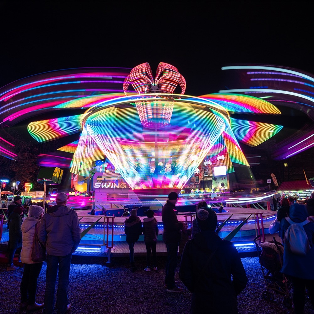 Langzeitbelichtung an der Basler Herbstmesse
