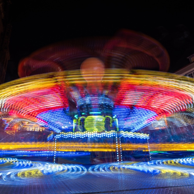 Langzeitbelichtung an der Basler Herbstmesse