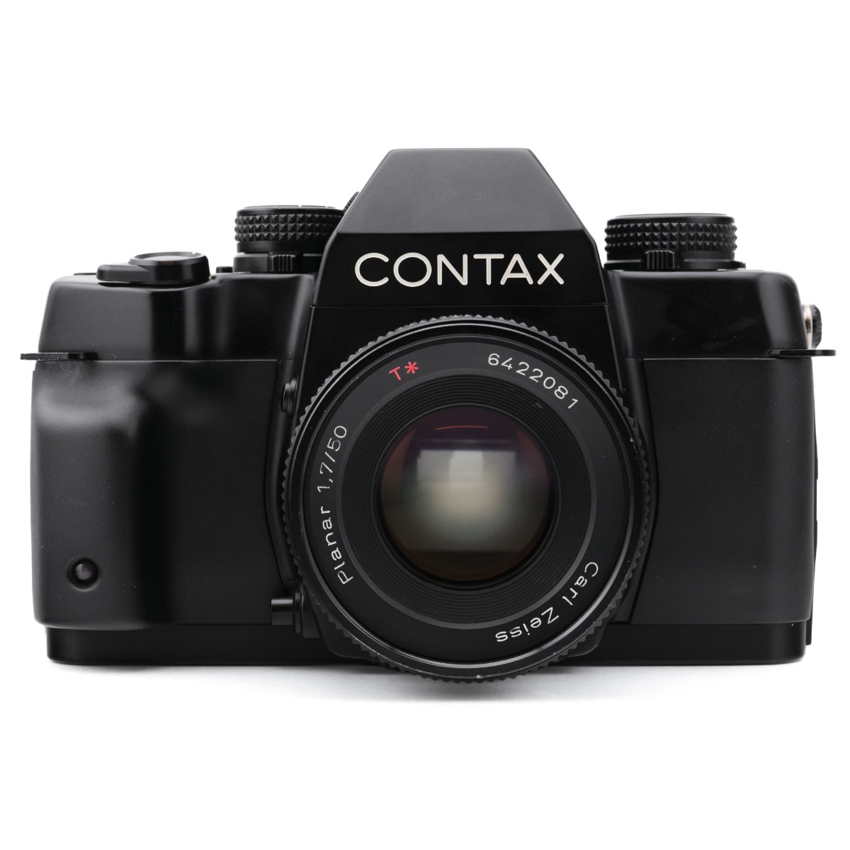 Occasion Contax ST Schwarz + Carl Zeiss Planar 50 mm f/1.7 T*