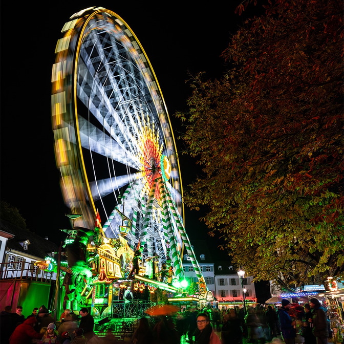 Langzeitbelichtung an der Basler Herbstmesse