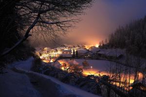 Winternacht im Dorf