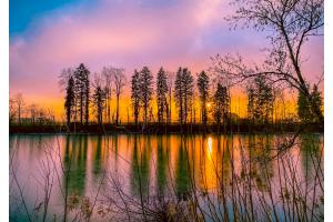 Sunset on the Aare river