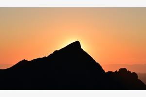 Sonnenuntergang auf dem Berg