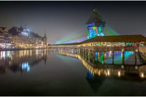 Wasserturm Luzern am Lichtfestival Luzern 2022 (LILU)