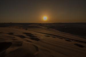 Hot sunset in Dubai Desert Hot sunset in Dubai Desert