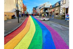 Strasse in Reykjavik (Island)