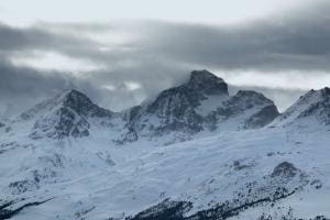Blick auf Skigebiet Corviglia St. Moritz
