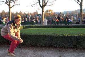 Boule-Spieler auf der "Pläfe", der Münsterplattform