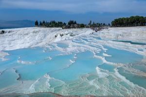 Kalksinterterrassen in Pamukkale, Türkei Kalksinterterrassen in Pamukkale, Türkei
