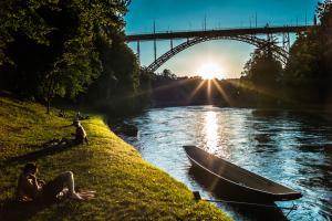 Sonnenuntergang bei der Kornhausbrücke