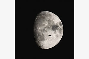 Flight past the moon Flight past the moon