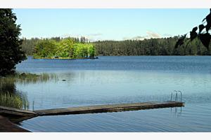 Badeplatz im Sommer in Finnland