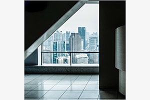Blick auf die Skyline von Osaka