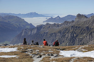 people enjoying view