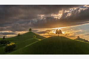 Sonnenuntergang hinter den sieben Hügeln