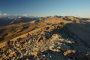 Sonnenuntergang am Stag Saddle, Neuseeland