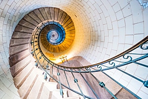 Treppe Leuchtturm d'Eckmühl Bretagne