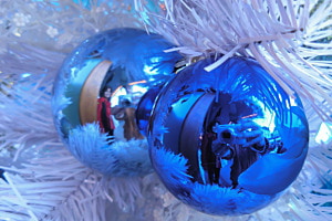 Zu zweit am Weihnachtsbaum