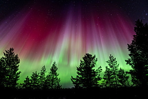 Rotes Nordlicht Finnland