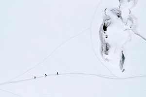Wanderer am Gletscher