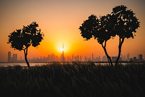 Dubai Skyline Sunet Dubai Skyline Sunet