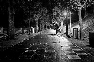 Frühmorgens auf dem Weg zur Arbeit