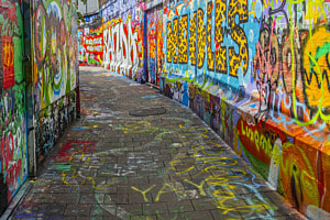 Graffiti-Gasse in Gent Graffiti-Gasse in Gent