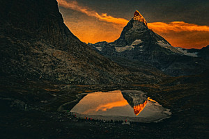 Sunrise Riffelsee, Matterhorn