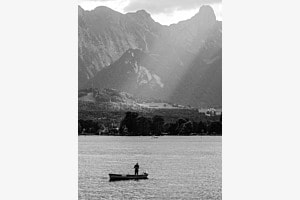 Fischerboot auf dem Thunersee