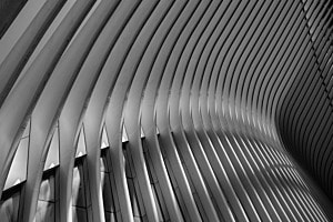 Detail der Fassade des World Trade Center Transportation Hub. New York