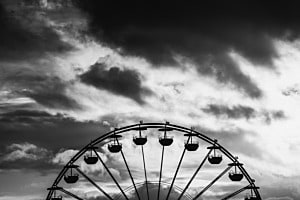 Riesenrad bei Sturm