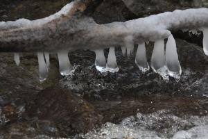 Eiszapfen im Bach Eiszapfen im Bach