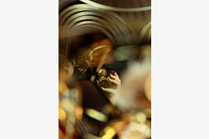 Glass in a mirror. Glass in a mirror.