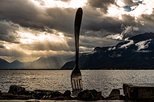 Die grösste Gabel der Welt ,gabel von vevey