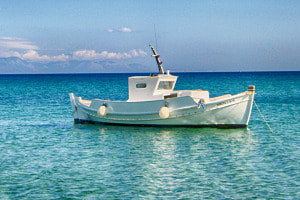 White Mediterranean Fisherboat White Mediterranean Fisherboat