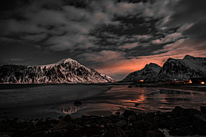 Sonnenuntergang auf den Lofoten