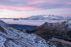 Aussicht vom Col de Fenestral (hinten rechts der Montblanc)