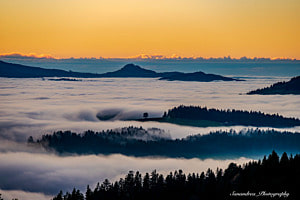 Nachtanbruch mit Nebel