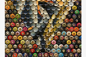 Bunte Spraydosendreiecke