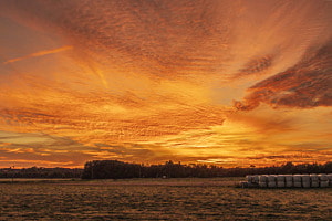 Sonnenuntergang über dem Feld