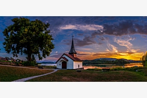 Sonnenuntergang am Greyerzersee