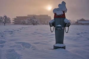 Hydrant im Winter