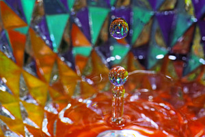 Colored water drop