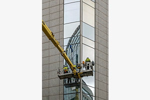 Fensterputzer im Einsatz