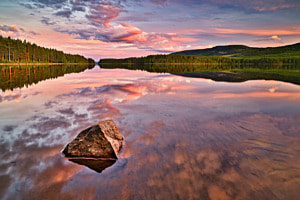 Ljusnan See Schweden Sonnenuntergang