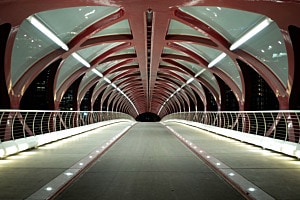 Peace Bridge by night
