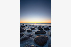 Sonnenuntergang Uttakleiv Beach auf den Lofoten