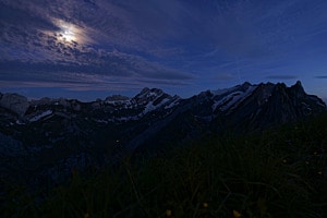 Der Säntis bei Mondschein Der Säntis bei Mondschein