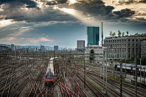 A Serene Evening on the Rails