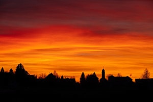 Coucher de soleil sur La Chaux-du-Milieu 
